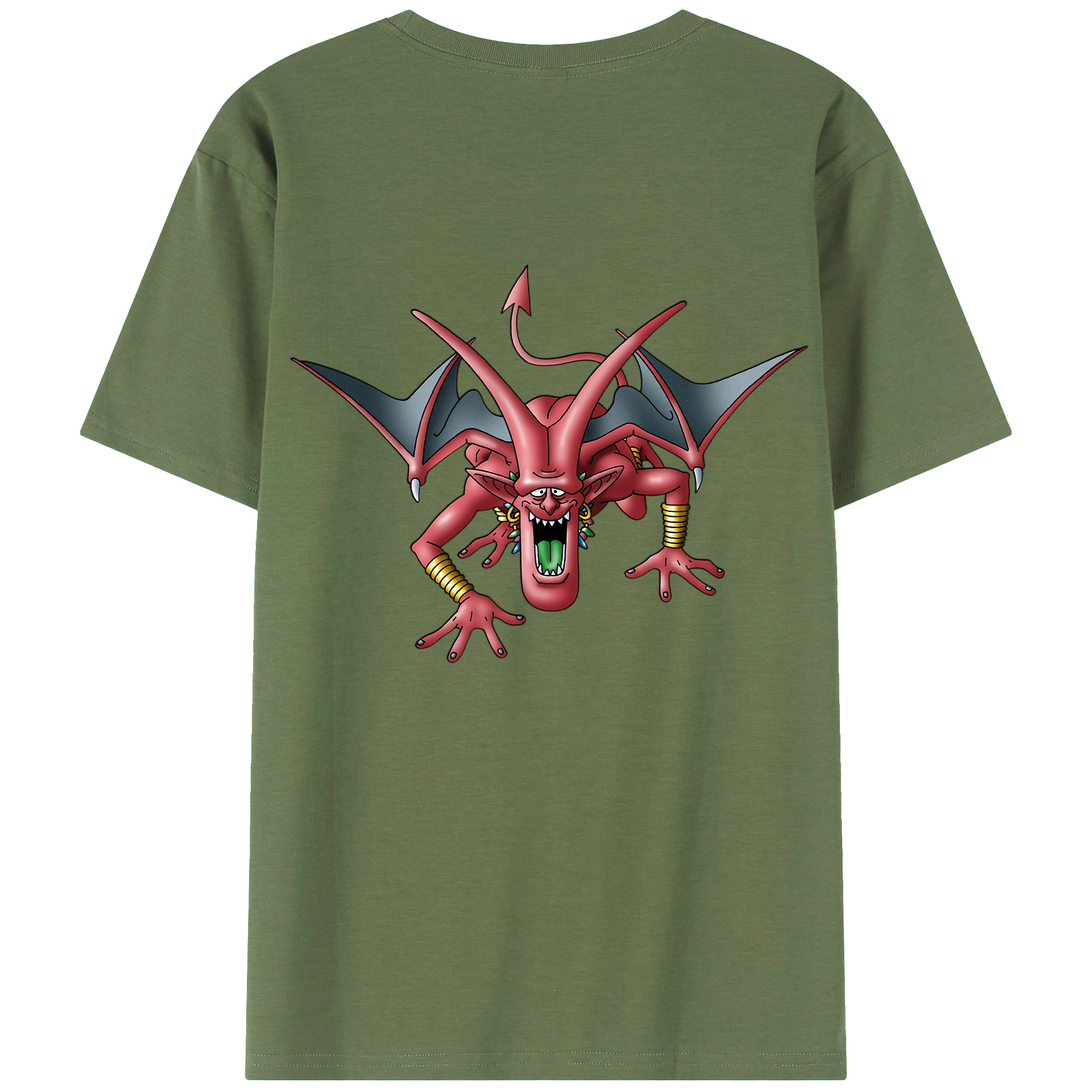（画像用） ドラゴンクエスト Doragon Kuesuto Dragon Quest 綿100％ メンズ半袖Tシャツ（バックプリント） 通気性